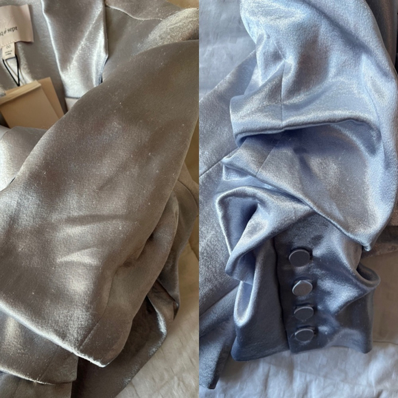 SOLD Cinq A SEPT Kylie Satin Blazer in Silver Size 00 NWT *read description* - Picture 13 of 15